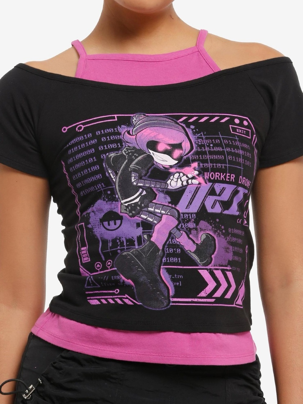 Hottopic Murder Drones Uzi Girls Cold-Shoulder Top